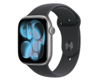 APPLE Watch Series 11 GPS + Cellular 46mm Aluminiowa koperta (gwiezdna szarość)/ Sportowy pasek (czarny) - rozmiar M/L - 1362431 - zdjęcie 1
